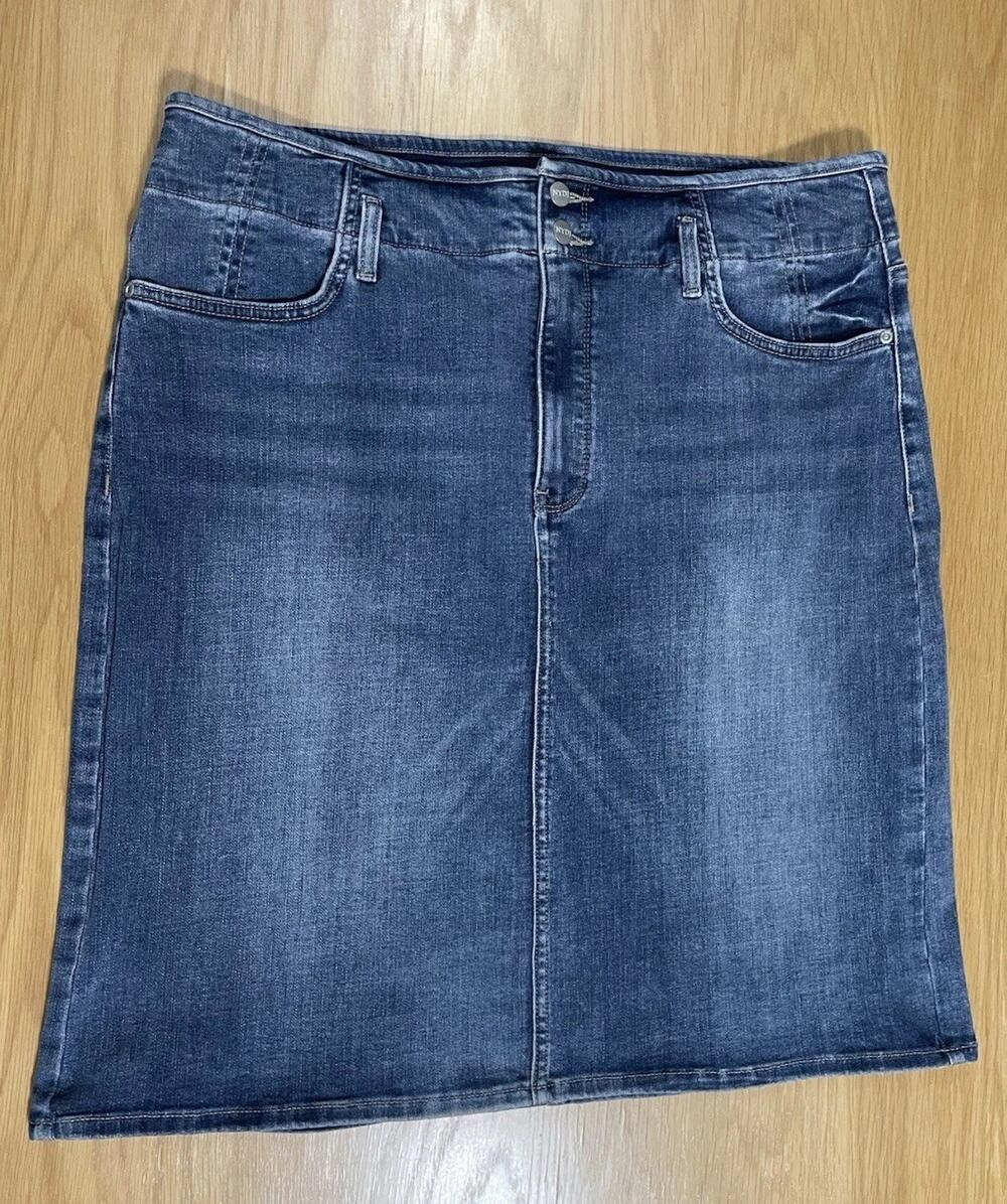 NYDJ High Rise Lift Tuck Tech Skirt Rockie Denim Skirt - Women’s Size 16